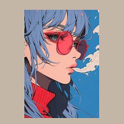 Свитшот хлопковый мужской Девушка в очках арт, цвет: миндальный — фото 2