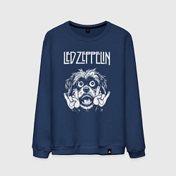 Свитшот хлопковый мужской Led Zeppelin rock dog, цвет: тёмно-синий