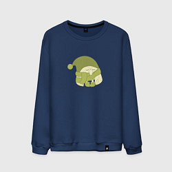 Свитшот хлопковый мужской Сонный совенок, цвет: тёмно-синий