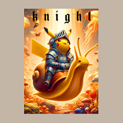 Свитшот хлопковый мужской Pikachu knight on a snail - ai art fantasy, цвет: миндальный — фото 2