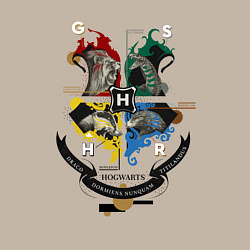 Свитшот хлопковый мужской Hogwarts School of Witchcraft and Wizardry, цвет: миндальный — фото 2