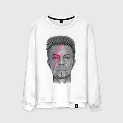 Свитшот хлопковый мужской David Bowie rock singer, цвет: белый