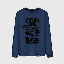 Свитшот хлопковый мужской Drum n Bass: More Bass, цвет: тёмно-синий