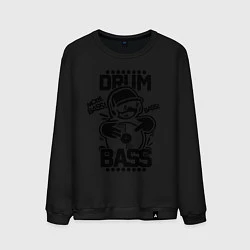Свитшот хлопковый мужской Drum n Bass: More Bass, цвет: черный
