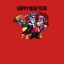 Свитшот хлопковый мужской Friday Night Funkin - Happy New Year, цвет: красный — фото 2