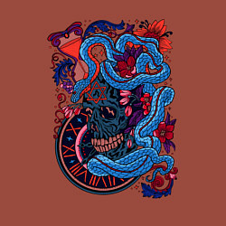 Свитшот хлопковый мужской Арт змеи и черепа, цвет: кирпичный — фото 2