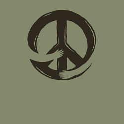 Свитшот хлопковый мужской Peace hugs, цвет: авокадо — фото 2