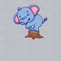 Свитшот хлопковый мужской Слонёнок на пеньке, цвет: меланж — фото 2