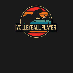 Свитшот хлопковый мужской Динозавр волейболист, цвет: черный — фото 2