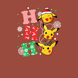 Свитшот хлопковый мужской Pikachu ho ho ho, цвет: кирпичный — фото 2