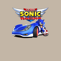 Свитшот хлопковый мужской Cool hedgehog - Sonic racing team, цвет: миндальный — фото 2