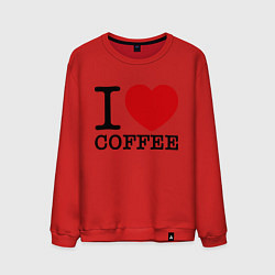 Свитшот хлопковый мужской I love coffee, цвет: красный