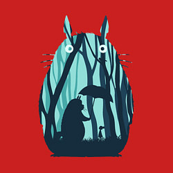 Свитшот хлопковый мужской Тоторо в лесу, цвет: красный — фото 2