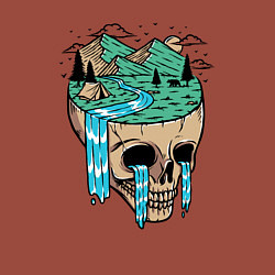 Свитшот хлопковый мужской Nature skull, цвет: кирпичный — фото 2