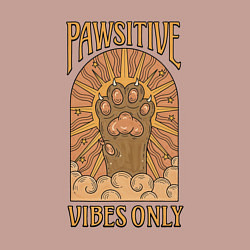 Свитшот хлопковый мужской Pawsitive vibes, цвет: пыльно-розовый — фото 2