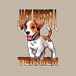 Свитшот хлопковый мужской Собака Джек-рассел-терьер, цвет: миндальный — фото 2