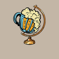 Свитшот хлопковый мужской Пивной глобус, цвет: миндальный — фото 2