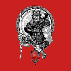 Свитшот хлопковый мужской Славянский бог Перун - покровитель воинов, цвет: красный — фото 2