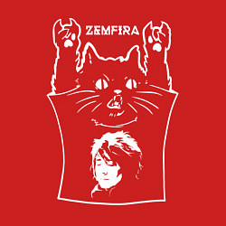 Свитшот хлопковый мужской Земфира - кот рок, цвет: красный — фото 2