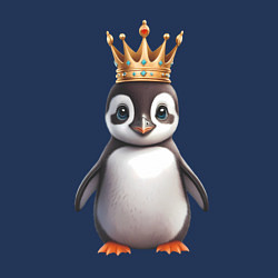 Свитшот хлопковый мужской Пингвинчик в короне, цвет: тёмно-синий — фото 2