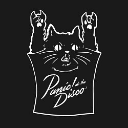 Свитшот хлопковый мужской Panic at the disco - cat rock, цвет: черный — фото 2