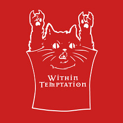 Свитшот хлопковый мужской Within Temptation: cat rock, цвет: красный — фото 2