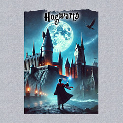 Свитшот хлопковый мужской Nightly Hogwarts - neon glow, цвет: меланж — фото 2