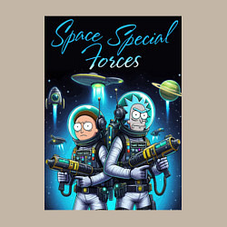 Свитшот хлопковый мужской Rick and Morty - space special forces, цвет: миндальный — фото 2