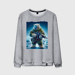 Свитшот хлопковый мужской Polar bear - special forces, цвет: меланж