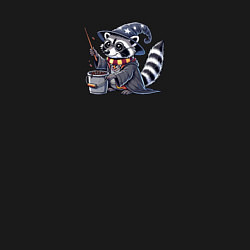 Свитшот хлопковый мужской Енот колдует Гарри Поттер пародия, цвет: черный — фото 2