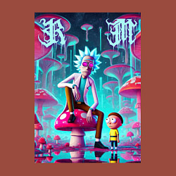 Свитшот хлопковый мужской Rick and Morty under the mushrooms, цвет: кирпичный — фото 2