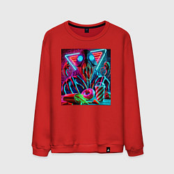 Свитшот хлопковый мужской Последствие употребления фастфуда, цвет: красный