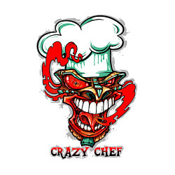Свитшот хлопковый мужской Crazy chef, цвет: белый — фото 2
