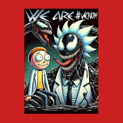 Свитшот хлопковый мужской Morty and Rick - meme we are Venom, цвет: красный — фото 2