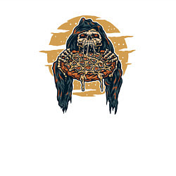 Свитшот хлопковый мужской Пицца смерти, цвет: белый — фото 2