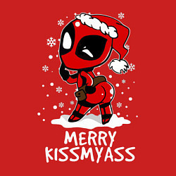 Свитшот хлопковый мужской Deadpool - merry kiss my ass, цвет: красный — фото 2