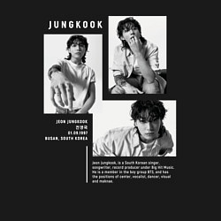 Свитшот хлопковый мужской Jungkook bts black-white, цвет: черный — фото 2