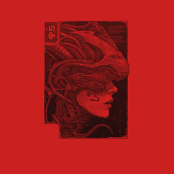 Свитшот хлопковый мужской Андроид в кибернетическом шлеме, цвет: красный — фото 2