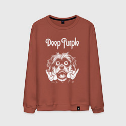 Свитшот хлопковый мужской Deep Purple rock dog, цвет: кирпичный