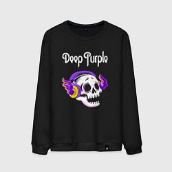 Мужской свитшот Deep Purple - неоновый череп