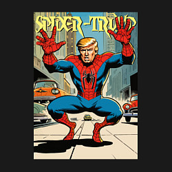 Свитшот хлопковый мужской Spider-Trump in New York, цвет: черный — фото 2