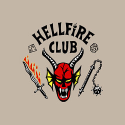 Свитшот хлопковый мужской Stranger things - hellfire club, цвет: миндальный — фото 2