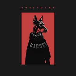 Свитшот хлопковый мужской Порода Доберман - половинка пары, цвет: черный — фото 2