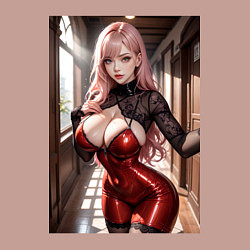 Свитшот хлопковый мужской Девушка в коридоре, цвет: пыльно-розовый — фото 2