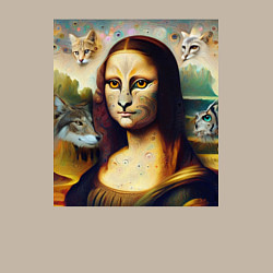 Свитшот хлопковый мужской Мона Лиза превращается в кошку, цвет: миндальный — фото 2