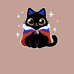 Свитшот хлопковый мужской Кот с флагом, цвет: пыльно-розовый — фото 2