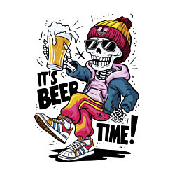 Свитшот хлопковый мужской Skeleton - beer time, цвет: белый — фото 2