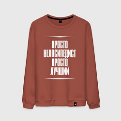 Свитшот хлопковый мужской Просто велосипедист просто лучший, цвет: кирпичный