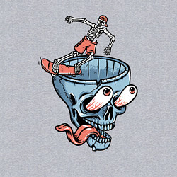 Свитшот хлопковый мужской Сумасшедший скейтер, цвет: меланж — фото 2