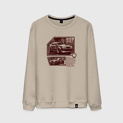 Свитшот хлопковый мужской Автомобили для стритрейсинга, цвет: миндальный